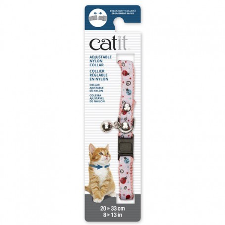 Catit Collar Blanco Rosa Chinitas
