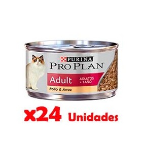 Pack 24 Latas Pro Plan Alimento Humedo Gato Adulto 85grs