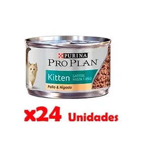 Pack 24 Latas Pro Plan Alimento Humedo Gatito 85 grs