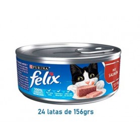 Pack 24 latas Alimento Húmedo Felix Sabor Salmón