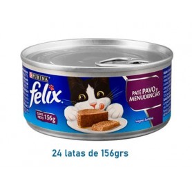 Pack 24 latas Alimento Húmedo Felix Sabor Pavo