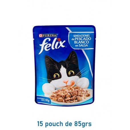 Pack 15 Pouch Felix Pescado Blanco 85grs