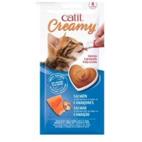 Golosina Catit Creamy Salmon Camaron 4 unids