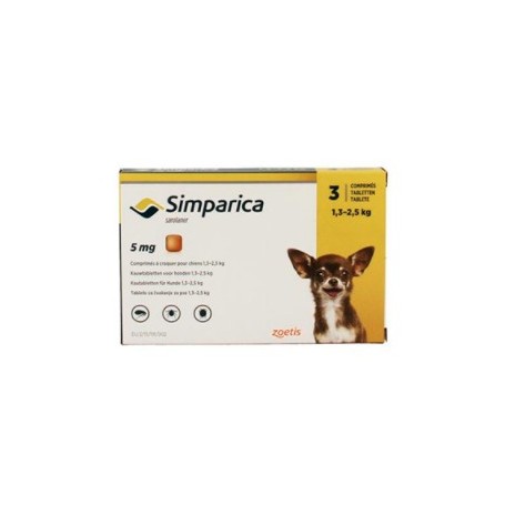 Simparica 1.3  a 2.5 kg 3 Comprimidos