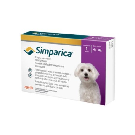 Simparica 2.6  a 5 kg 1 Comprimido