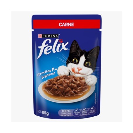 Pack 15 Pouch Felix Adulto Carne 85grs