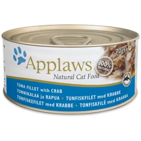 Lata Applaws Adulto Filete De Atún Y Cangrejo Lata Con Caldito 3896...