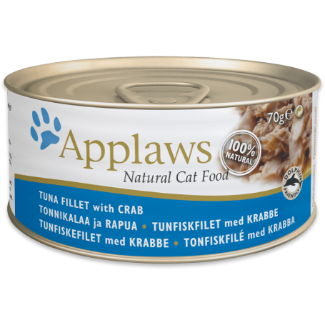 Lata Applaws Adulto Filete De Atún Y Cangrejo Lata Con Caldito
