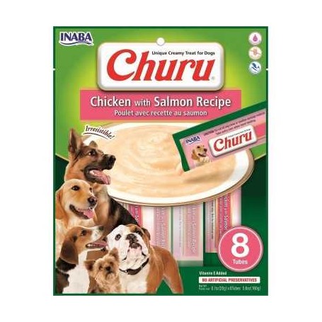 Golosinas Churu Receta Perro Pollo y Salmon 8 unds