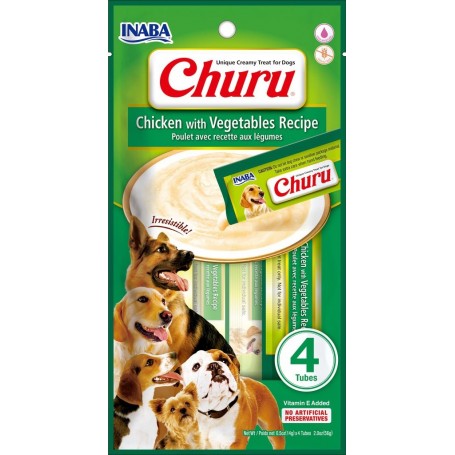 Golosinas Churu Perro Pollo y Vegetales 4unds