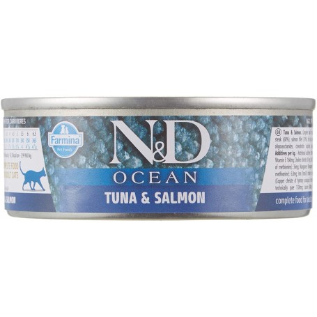 N&D Humedo Gato Atun y Salmon 70 grs