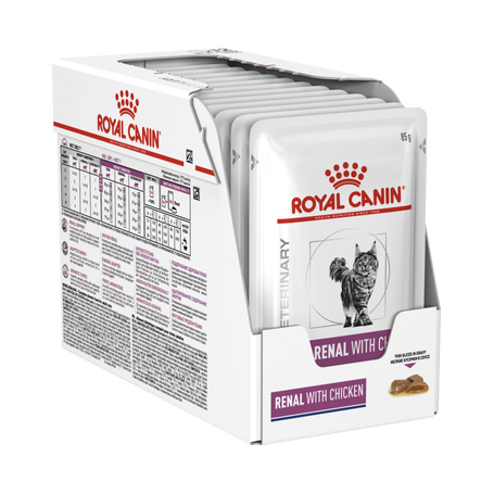 Pack 12 Royal Canin Felino Pouch Húmeda Renal 85 grs