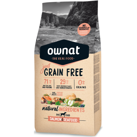 Ownat Just Grain Free Salmon & Seafood 3kg.