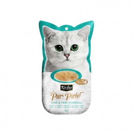 Kit Cat Purr Puree Tuna & Fiber (Hairball) 4X15G