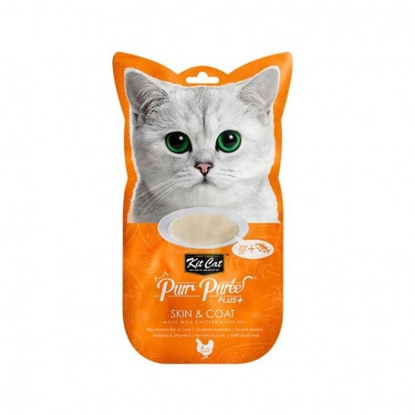 Kit Cat Purr Puree Plus+ Skin & Coat (Chicken) 4X15G