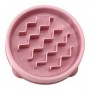 Plato Fun Feeder Slow Bowl con Crestas Rosa Small