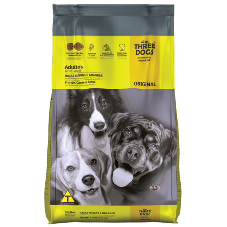 THREE DOGS ORIGINAL ADULTOS RAZAS MEDIANAS Y GRANDES 20 KG