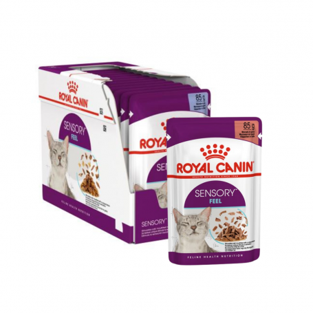 Pack 12 Royal Canin Felino Pouch Húmeda Sensory Feel 85 grs
