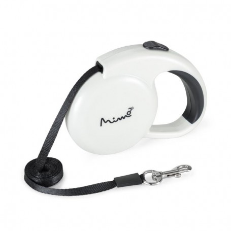 Correa Retractil Perro Mimo P 3 Mt 8kg Blanca