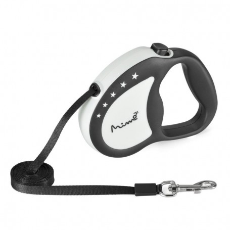 Correa Retractil Perro Mimo P 4 Mt 12kg Blanca