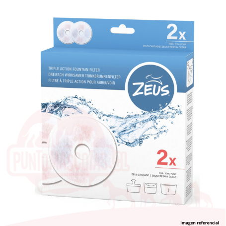 Zeus Repuesto Filtro de Carbon Fuente Bebedera 2 unds