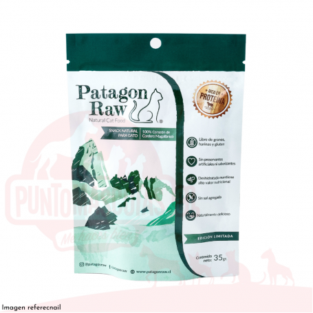 Patagon Raw Golosina Gatos  Corazón Cordero 35grs