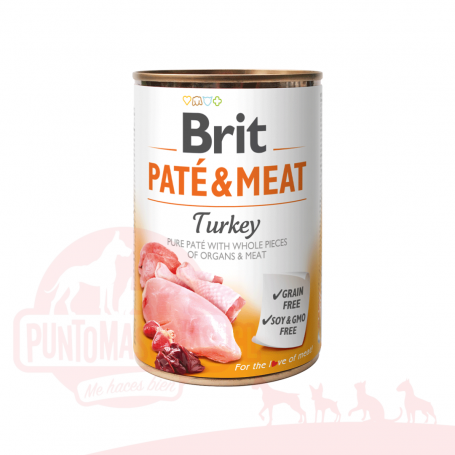 Alimento Humedo Brit Pate y Meat Turkey 400g