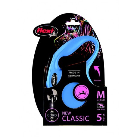 Correa Extensible Flexi New Classic Azul Cordon Medium 5 M