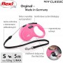 Correa Extensible Flexi New Classic Rosa Cordon Small 5 M