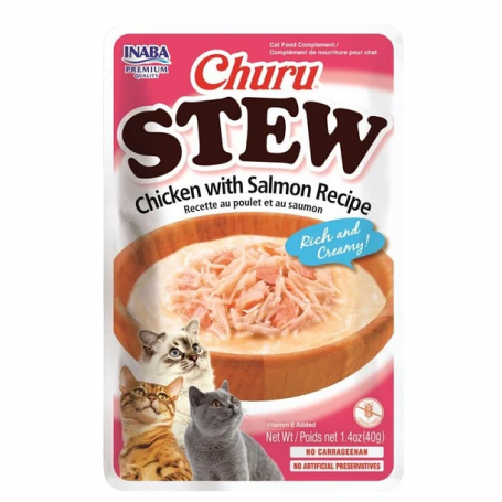 Churu Stew Pollo y Salmon 40g