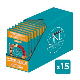 Pack 15 Sobres Purina One Gato Adulto Esterilizado Super Nutrientes...