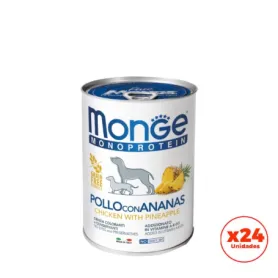 Pack 24 Monge Perro Mono Protein Pollo con Piña 400gr 41725 99,990.00