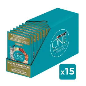 Pack 15 Sobres Purina One Gato Adulto Gatitos Multi Proteínas 85g (...