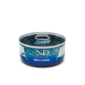  PACK 24 UNID. N&D CAT OCEAN TUNA AND SALMON 80GR