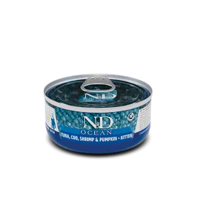  PACK 24 UNID. N&D CAT OCEAN TUNA PUMPKIN KITTEN 80GR