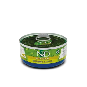  PACK 24 UNID. N&D CAT PRIME WILD BOAR & APPLE 80GR 