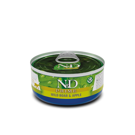  PACK 24 UNID. N&D CAT PRIME WILD BOAR & APPLE 80GR 