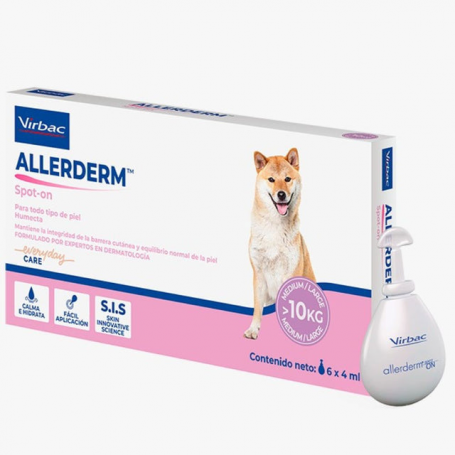 Ampollas Allerderm Spot-On Mas de 10 kg Tratamiento 6 Pipetas