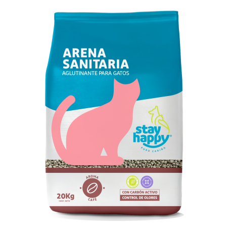 Arena Sanitaria Aglutinante Café Stay Happy 20  Kg