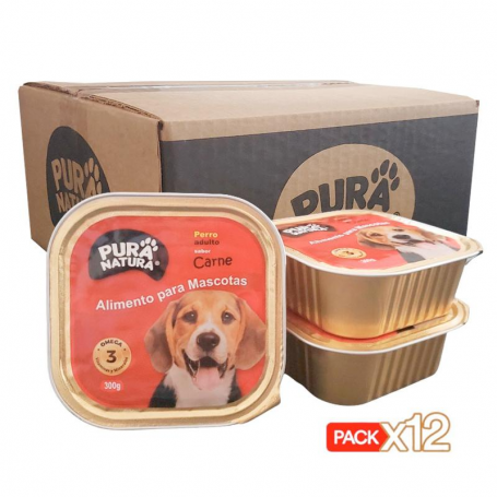 Almavet Pack x12 Pura Natura Perros Carne 300gr