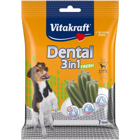 Pack x12 Vitakraft Snack dental 3 en 1 Fresh Small - 120g