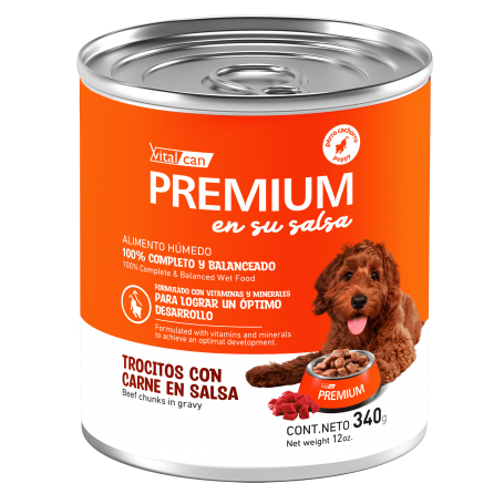 Vitalcan Premium Perro Cachorro – Trocitos con Carne en Salsa 340g