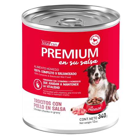 Vitalcan Premium Perro Adulto – Trocitos con Pollo en Salsa 340g