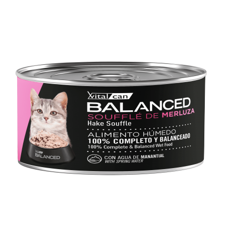 Pack x12 Vitalcan Balanced Soufflé Gato Cachorro – Merluza 85g
