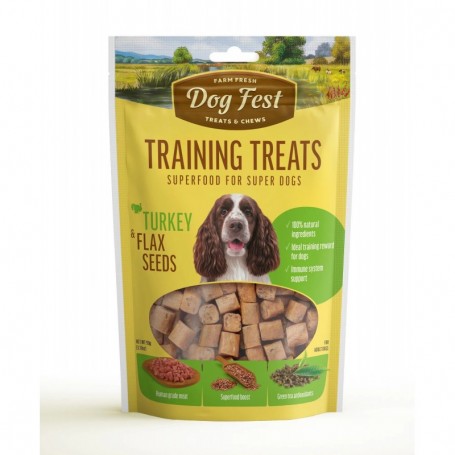 Dog Fest Training Snack - Pavo y semillas de linaza (90grs)