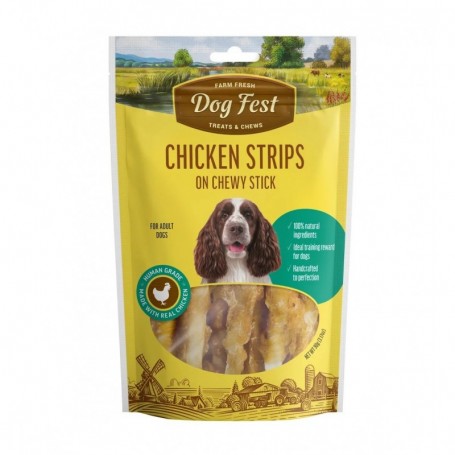 Dog Fest Tiras de pollo en barra masticable (90grs)