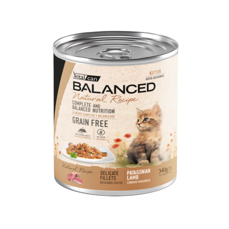 Vitalcan Natural Recipe Gato Cachorro Delicados Filetes – Cordero – 340 g