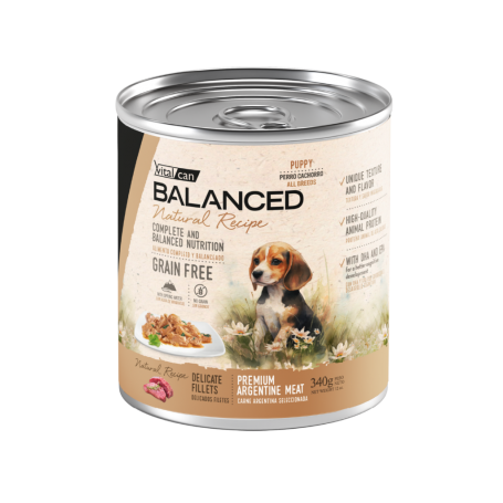 Vitalcan Natural Recipe Perro Cachorro Delicados Filetes – Carne – 340 g