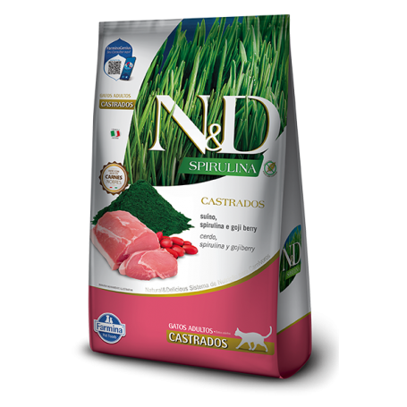 N&D Spirulina Gato Castrado Cerdo 7KG