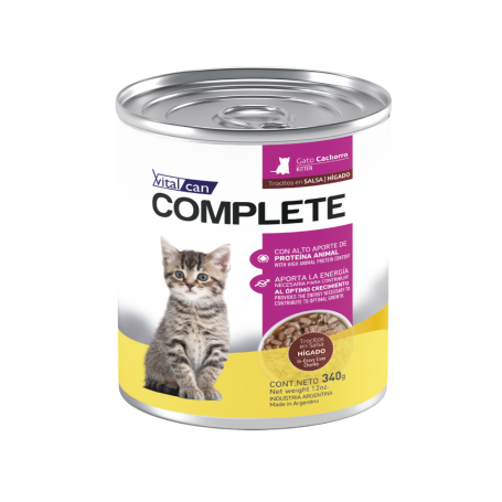 Vitalcan Complete Trocitos En Salsa Higado Gato Cachorro - 340g